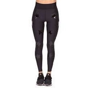 Ultracor Black Leggings with Glossy Detail